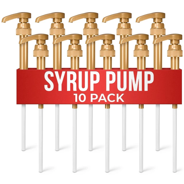 Main image of 10 Pcs Coffee Syrup Pump, Compatible with Skinny, Torani, Davinci Syrup Pump for 25.4 Oz (750ml) Glass Bottles; Dispenses 0.3 Oz; Coffee Bar Accessories & Dirty Soda Bar Supplies