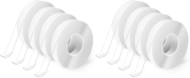 Main image of Double-Sided Tape (4-Roll of 10FT), Removable, Traceless, Washable, Reusable - Multipurpose Tape as Seen on TV (1/24" x 1/2" x 10', 4) (Pack of 2)
