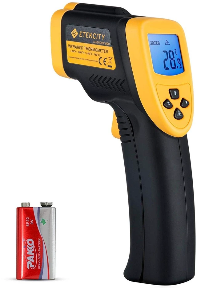 Main image of Infrared Thermometer Laser Temperature Gun, -58~1382, D:S 16:1 Long-Range Measurement, Pizza Oven, Griddle, BBQ, Engine, Pool, Non-Contact, High-Temperature Applications