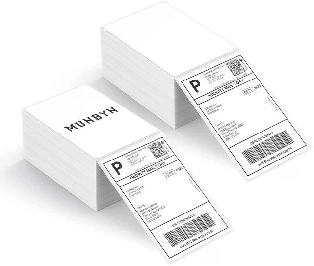 Main image of 4x6 Inch Thermal Labels, 1000 Labels/2 Stacks(500 Pcs per Stack) 4"x6" Fanfold Shipping Labels, No BPA and BPS, Print Clear and Sharp, Strong Adhesive, Compatible with Most Thermal Printers
