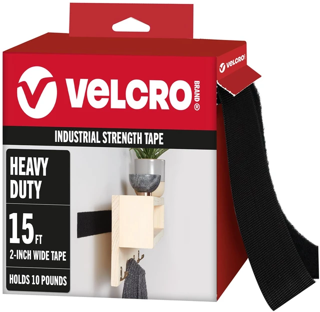 Main image of Heavy Duty Tape with Adhesive, Black, 15 Ft x 2 in Roll Industrial Strength Mounting Tape, Holds Up To 10 Lb, Cut Strips To Length, Strong Hold For Indoor Or Outdoor Use