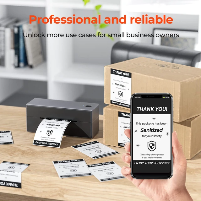 Alt view image 2 of 6 - 4x6 Inch Thermal Labels, 1000 Labels/2 Stacks(500 Pcs per Stack) 4"x6" Fanfold Shipping Labels, No BPA and BPS, Print Clear and Sharp, Strong Adhesive, Compatible with Most Thermal Printers