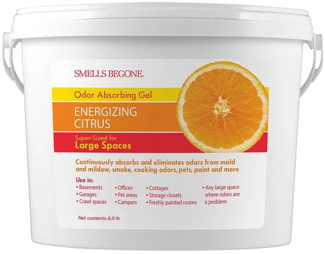 Main image of 1-Gallon Gel Odor Eliminator High-Capacity, Long-Lasting Absorber for Large Basements, Garages, Workshops & Commercial Areas Remove Tough Odor with Essential Oils (Energizing Citrus)