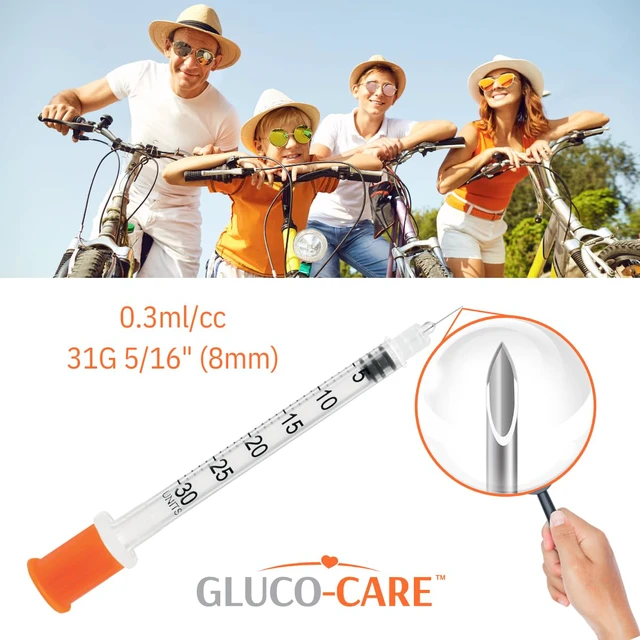 Alt view image 4 of 7 - 0.3 ml/cc Syringes 31G x 5/16" (8mm), Orange Cap,100 pcs/bx Fine Tip, Home & Lab Use, Clear Barrel, Bold Scale, Smooth Plunger Movement with back-end stopper, Leak-Proof Design