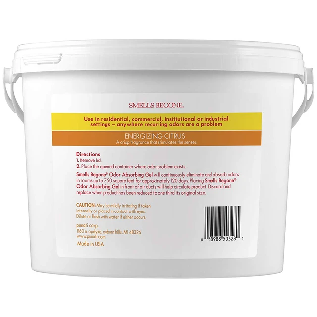 Alt view image 3 of 7 - 1-Gallon Gel Odor Eliminator High-Capacity, Long-Lasting Absorber for Large Basements, Garages, Workshops & Commercial Areas Remove Tough Odor with Essential Oils (Energizing Citrus)