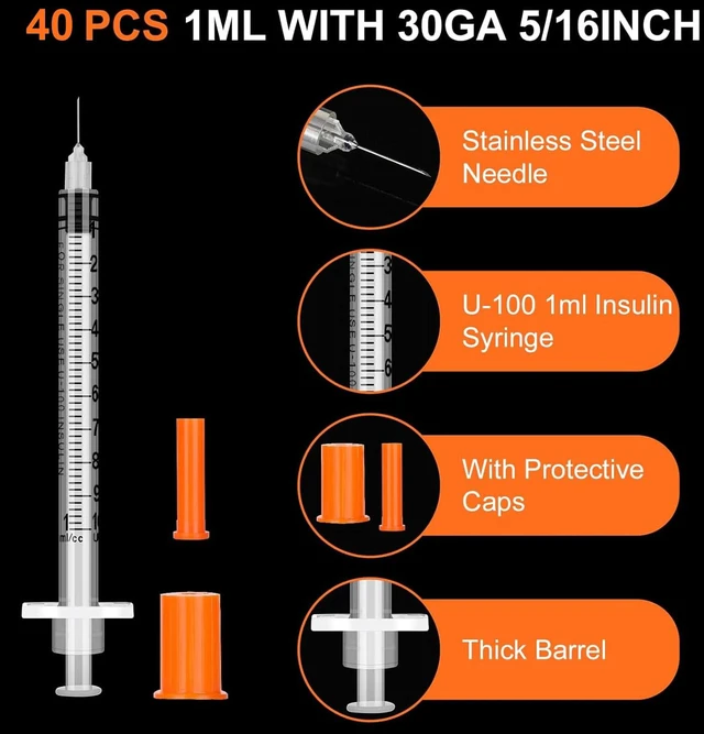 Alt view image 3 of 7 - 1ml 30G 5/16IN Jeringa, Individually Wrapped, Box of 100