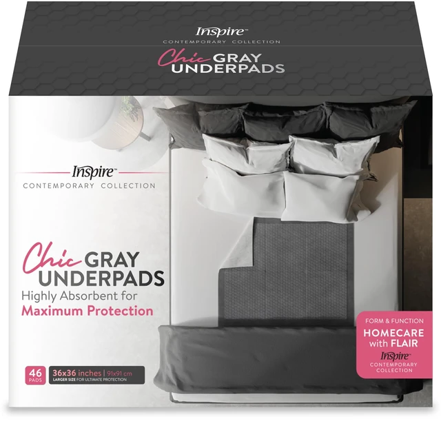 Main image of Extra Large Super Absorbent Disposable Bed Pads for Chronic Incontinence Ultra Thick and Absorbent Bed Pads Disposable Adult | Pee Pads for Adults (Gray 36" x 36")
