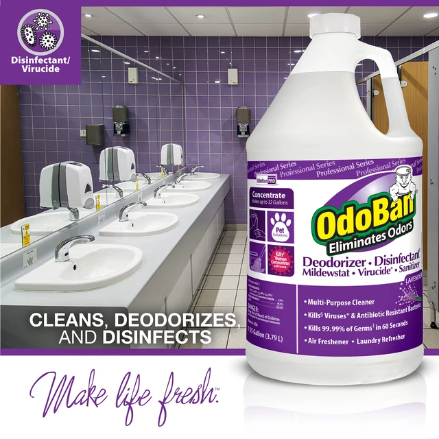 Alt view image 3 of 5 - Professional Disinfectant and Odor Eliminator Concentrate, Made in the USA, Original Eucalyptus and Lavender Scents, 2-Pack, 1 Gallon Each