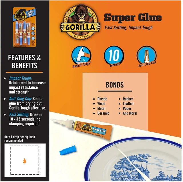 Alt view image 2 of 6 - Super Glue, Clear Glue, Four 3 Gram Tubes (Pack of 2) - All Purpose and Fast Setting for Projects and Repairs