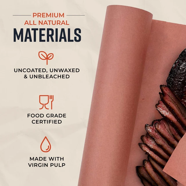 Alt view image 3 of 7 - Pink Butcher Paper Roll for Smoker, 18" x 175', Made in USA Food-Grade, Unbleached, Uncoated & Unwaxed Peach Paper for BBQ, Grilling, Smoking Meat & Fish (Pack of 2)