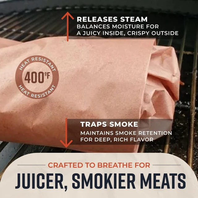 Alt view image 6 of 7 - Pink Butcher Paper Roll for Smoker, 18" x 175', Made in USA Food-Grade, Unbleached, Uncoated & Unwaxed Peach Paper for BBQ, Grilling, Smoking Meat & Fish (Pack of 2)