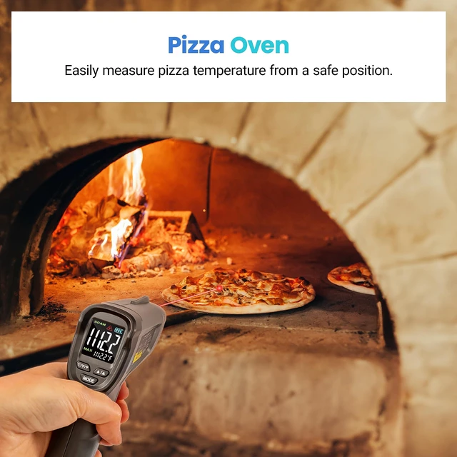 Alt view image 4 of 7 - Infrared Thermometer Laser Temperature Gun, Color Display Easy-to-Read LCD, Large Color Digits, Pizza Oven, Griddle, Meat, HVAC, MAX Temperature, Adjustable Emissivity