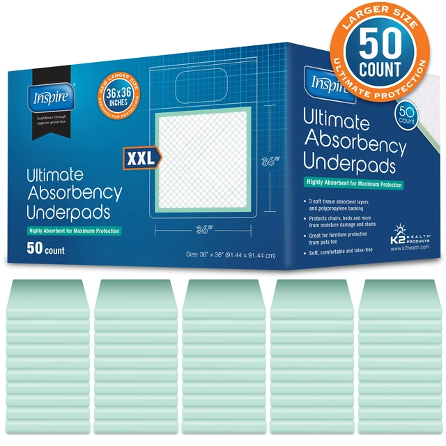 Alt view image 7 of 7 - Super Absorbent Disposable Bed Pads for Chronic Incontinence Ultra Thick and Absorbent Bed Pads Disposable Adult | Pee Pads for Adults (36" X 36" Pack of 50) XX Large