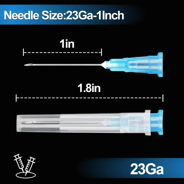 Alt view image 4 of 7 - 100 Pack 3ml Syringes with Needle-23Ga 1 Inch Needle with Luer Lock, Individually Sealed Packaging