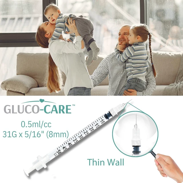 Alt view image 6 of 7 - 0.5 ml/cc Syringes 31G x 5/16 (8mm), 100/box Fine Tip, Home & Lab Use, Clear Barrel, Bold Scale, Smooth Plunger Movement with back-end stopper, Leak-Proof Design
