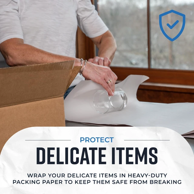 Alt view image 4 of 7 - Large Packing Paper, 24" x 36", 160 Sheets, 10 lbs, Made in USA Recyclable Newsprint Paper for Moving, Shipping, Wrapping Dishes & Fragile Items, Pet Cage Liners