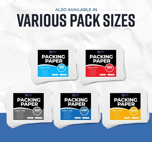 Alt view image 7 of 7 - Large Packing Paper, 24" x 36", 160 Sheets, 10 lbs, Made in USA Recyclable Newsprint Paper for Moving, Shipping, Wrapping Dishes & Fragile Items, Pet Cage Liners