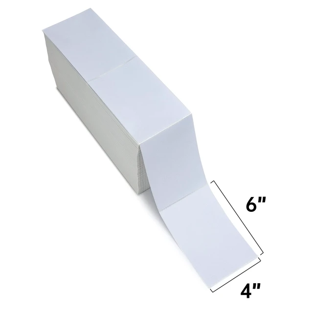 Alt view image 2 of 7 - L LIKED 2500 4x6 Thermal Labels Fanfold, Direct Thermal Shipping Labels - Perforated and Strong Adhesive