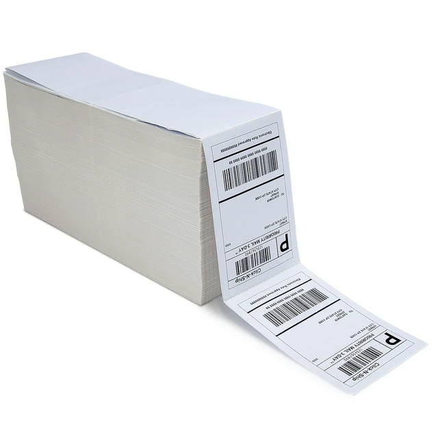 Alt view image 3 of 7 - L LIKED 2500 4x6 Thermal Labels Fanfold, Direct Thermal Shipping Labels - Perforated and Strong Adhesive