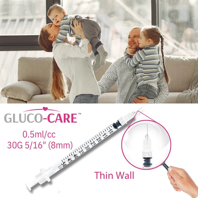 Alt view image 5 of 7 - 0.5 ml/cc Syringes 30G x 5/16 (8mm), 100/box Fine Tip, Home & Lab Use, Clear Barrel, Bold Scale, Smooth Plunger Movement with back-end stopper, Leak-Proof Design