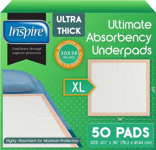 Main image of Extra Large Super Absorbent Disposable Bed Pads for Chronic Incontinence Ultra Thick and Absorbent Bed Pads Disposable Adult | Pee Pads for Adults (30" X 36" Pack of 50)