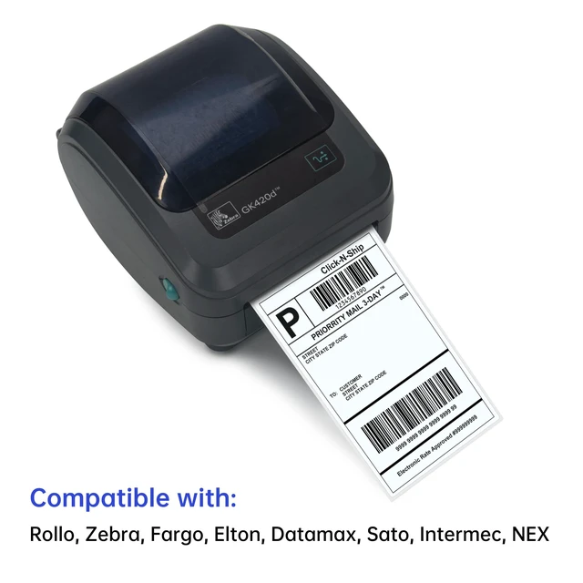 Alt view image 5 of 7 - L LIKED 2500 4x6 Thermal Labels Fanfold, Direct Thermal Shipping Labels - Perforated and Strong Adhesive