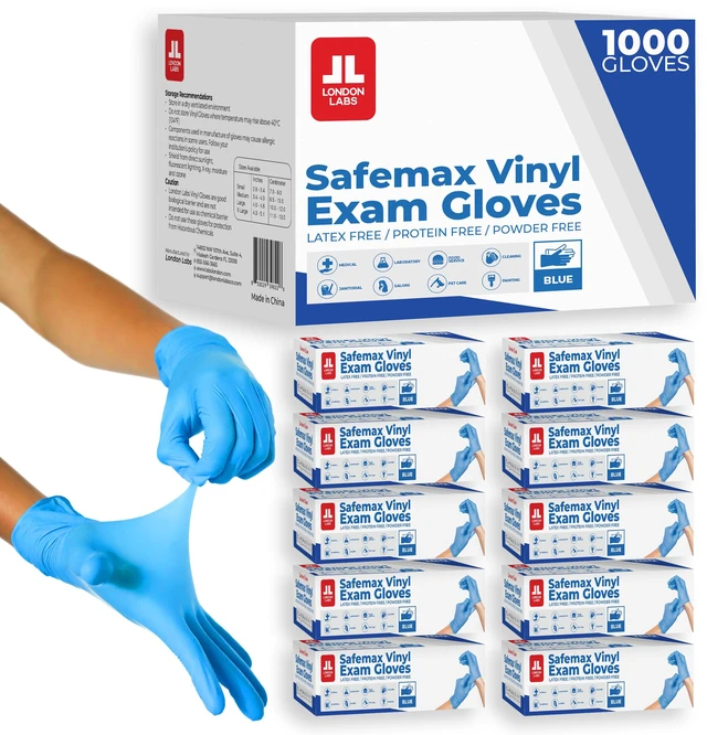 Main image of Synthetic Vinyl Exam Gloves Powder-Free, Latex-Free, Disposable, Ultra-strong, Food Safe, Healthcare, Cleaning