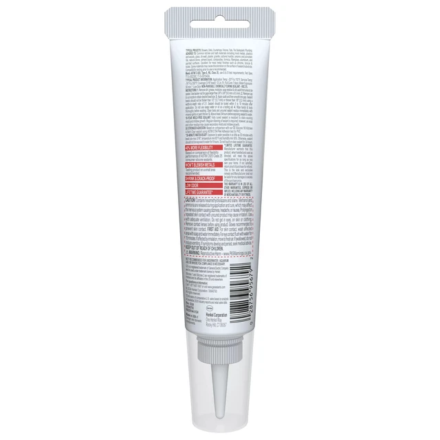 Alt view image 2 of 5 - Advanced Silicone Caulk for Kitchen & Bathroom, White, 2.8 fl oz Tube, 2 Pack - 100% Waterproof Silicone Sealant, 5X Stronr Adhesion, Shrink & Crack Proof