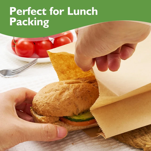 Alt view image 4 of 7 - 500 Pcs 4LB Brown Paper Lunch Bags, Disposable Kraft Paper Bag 5.1x3.2x9.8 Inch, Fold Top Closure, For Sandwiches, Snacks, Lunches, Crafts, Gift Bags and Takeout