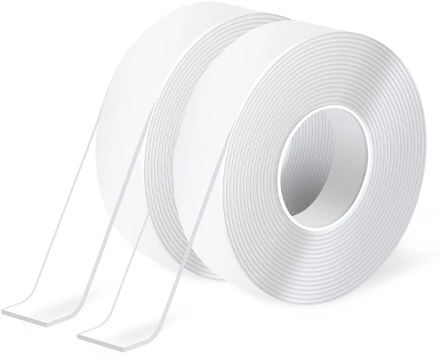 Main image of Traceless Nano Double-Sided Tape, 1/24 Inch x 2 Inch x 10 ft, Crystal Strong Adhesion, Removable, Reusable, Waterproof, Residue-Free, Damage-Free, for Home, Office, Suitable for Renters, DIYers
