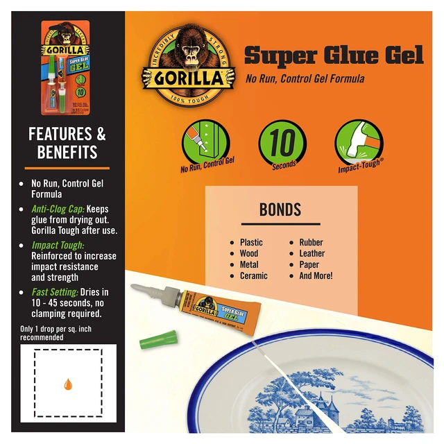 Alt view image 2 of 5 - Super Glue Gel, Clear Glue, Four 3 Gram Tubes (Pack of 1) - All Purpose and Fast Setting for Projects and Repairs