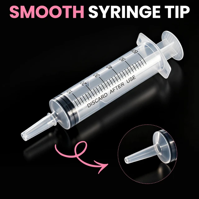 Alt view image 5 of 7 - 60 PCS 60ml Oral Syringe With Cap, Plastic Syringes without Needle for Medicine Dropper, Feeding Pets, Liquid Measuring, Handicrafts, Individually Sealed, Luer Slip