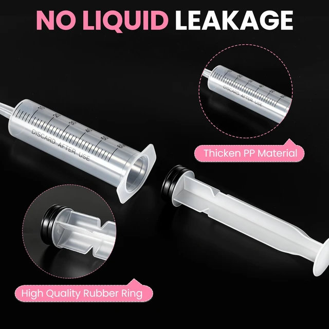 Alt view image 6 of 7 - 60 PCS 60ml Oral Syringe With Cap, Plastic Syringes without Needle for Medicine Dropper, Feeding Pets, Liquid Measuring, Handicrafts, Individually Sealed, Luer Slip