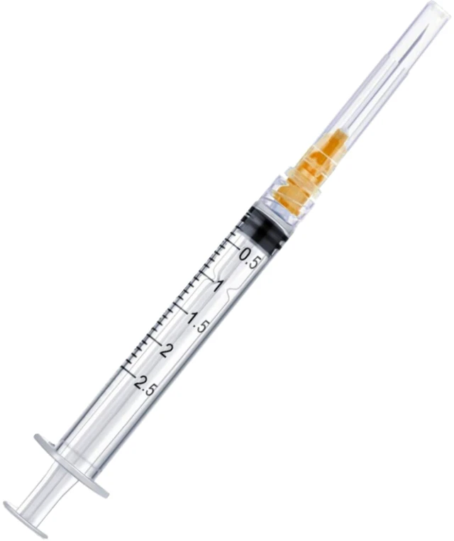 Main image of 100 Pack Disposable 2.5ml/cc Lab Syringes with 25Ga 1 Inch Needle Luer Lock, Individually Sealed Packed