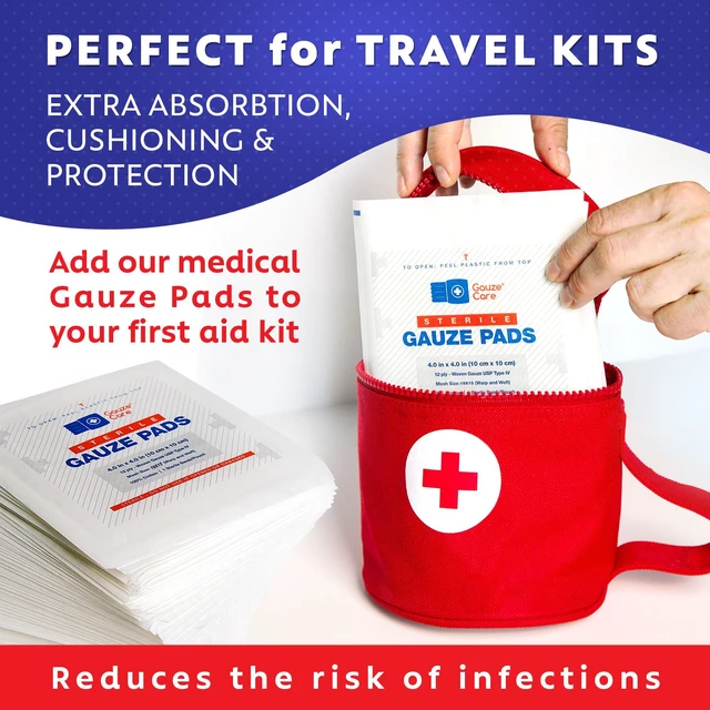 Alt view image 5 of 6 - 100pc Large Sterile Pads 4x4 Sterile for Wounds Bulk - 12ply Woven Sponges - USP IV Breathable Mesh 4x4 Pads Sterile for Enhanced Absorption - First Aid Medical