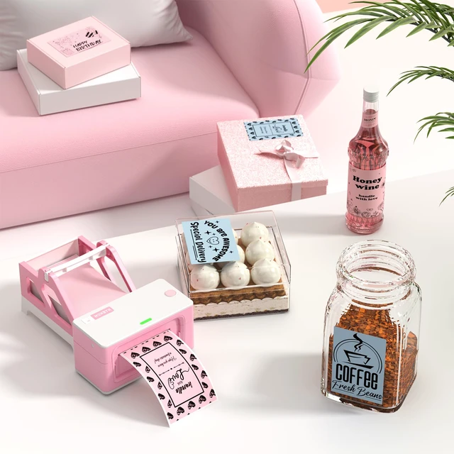 Alt view image 6 of 7 - 4x6 Inch Pink Thermal Printer Labels for Packages, 500 Sheets/Stack 4"x6" Fanfold Shipping Labels, No BPA and BPS, Print Clear and Sharp, Strong Adhesive, Compatible with Most Thermal Printers