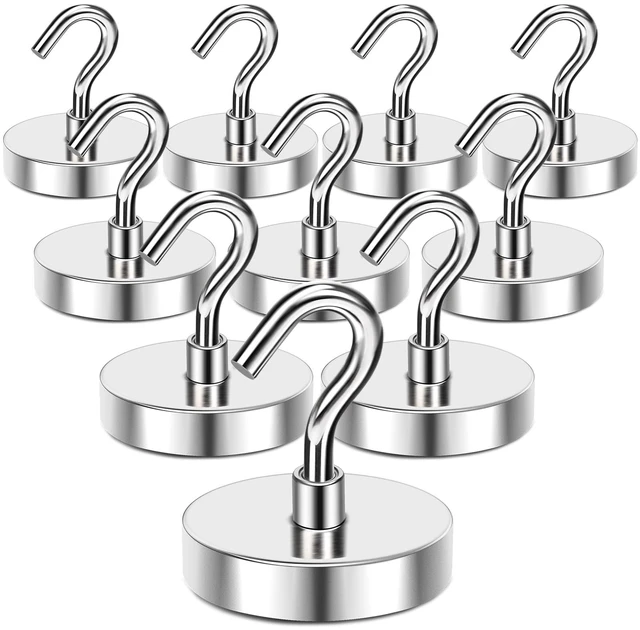 Main image of Magnetic Hooks Heavy Duty 170LB+ Strong Neodymium Magnets Fridge Magnet Hanger Grill Toolbox