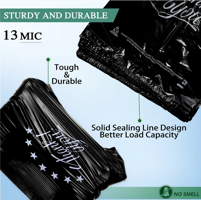 Alt view image 6 of 7 - Black Thank you T shirt bag, Grocery shopping bag Reusable and Disposable Supermarket Bag 11''x6''x21'' 200PCS