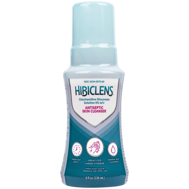 Main image of Antimicrobial and Antiseptic Soap and Skin Cleanser 8 oz with Foaming Pump for Home and Hospital 4% CHG
