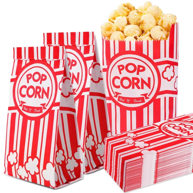 Main image of Paper Popcorn Bags,200 Pack 1oz Popcorn Bags Individual Servings Popcorn Bag Bulk for Popcorn Machine,Movie Nights Pop Corn Bags