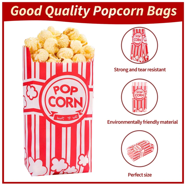 Alt view image 3 of 6 - Paper Popcorn Bags,200 Pack 1oz Popcorn Bags Individual Servings Popcorn Bag Bulk for Popcorn Machine,Movie Nights Pop Corn Bags