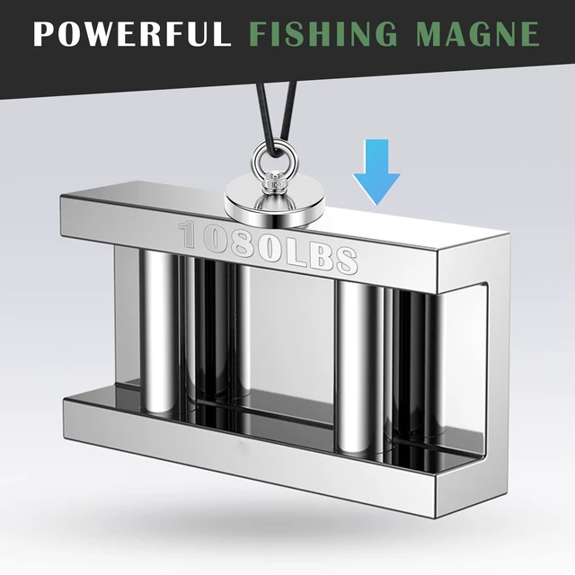 Alt view image 3 of 7 - Fishing Magnets with Countersunk Hole 3.94 inch 1200LBS Pulling Force