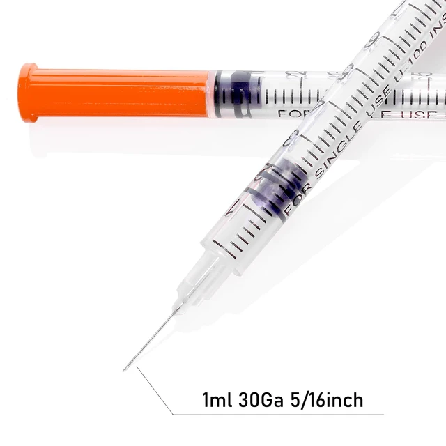 Alt view image 4 of 6 - U-100 1ml 30 Gauge 5/16" Syringe, Individually Packed 100 PACK