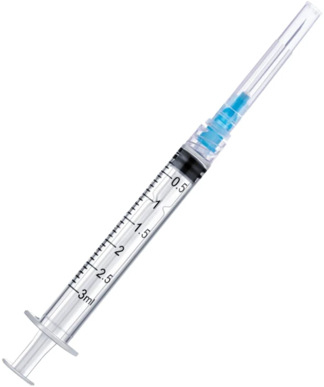 Main image of 100 Pack Disposable 3ml/cc Lab Syringes with 23Ga 1 Inch Needle Luer Lock, Individually Sealed Packed