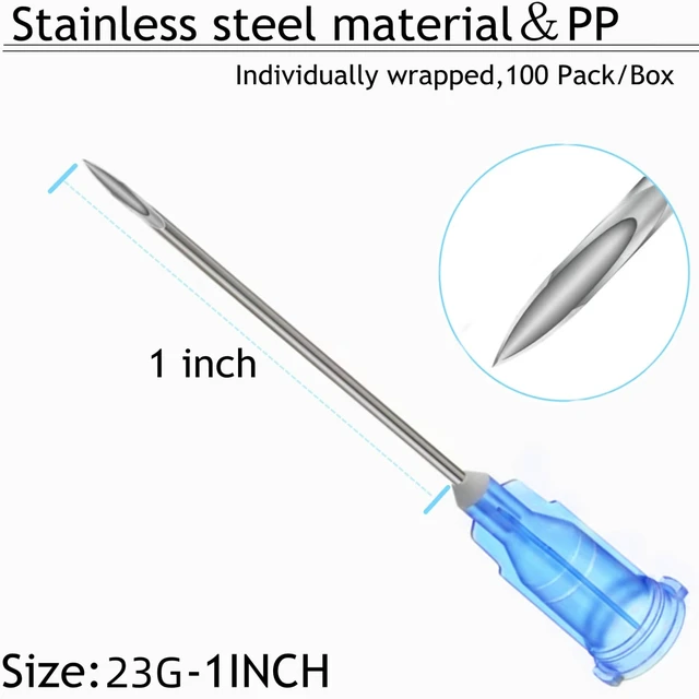 Alt view image 3 of 7 - 100 Pack Disposable 3ml/cc Lab Syringes with 23Ga 1 Inch Needle Luer Lock, Individually Sealed Packed