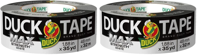 Main image of Brand Max Strength Duct Tape - 1 Roll - Heavy Duty Hold - 1.88 Inch x 35 Yards - White (240866) (Pack of 2)
