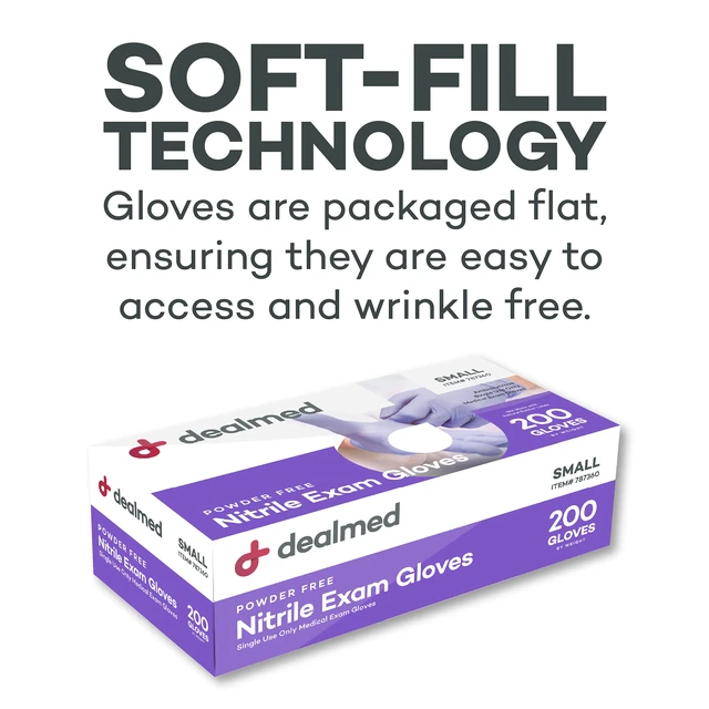 Alt view image 6 of 6 - Nitrile Exam Gloves Small (200 Count) - Disposable, Latex-Free, Powder-Free, Medical Use (Pack of 2)