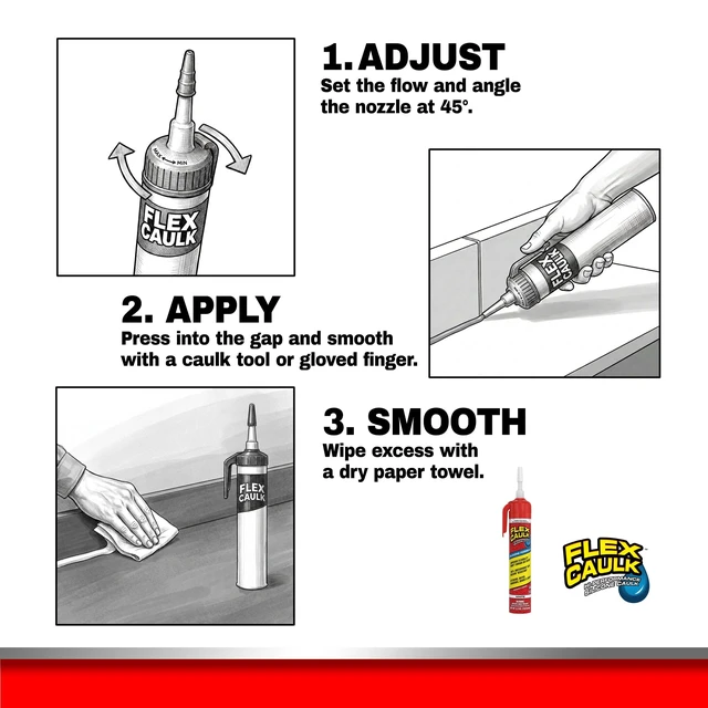 Alt view image 6 of 7 - Caulk Silicone Waterproof Sealant, White, 6.5 oz, 1-Pack 100% silicone, no caulk gun needed, trigger flow nozzle, UV resistant, tile, glass, marble, porcelain, bath, kitchen, sink