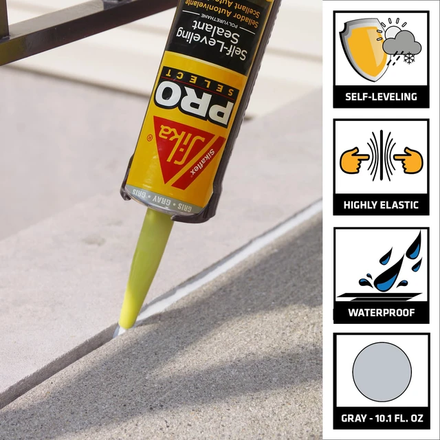 Alt view image 2 of 7 - flex Self Leveling Polyurethane Sealant, Gray | Accelerated Curing | For Concrete Joints | Horizontal Application | 10.1 fl oz (4-Pack)
