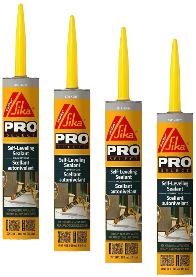 Main image of flex Self Leveling Polyurethane Sealant, Gray | Accelerated Curing | For Concrete Joints | Horizontal Application | 10.1 fl oz (4-Pack)